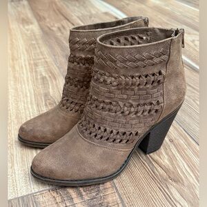 Fergalicious Wanderer Taupe Woven Heeled Boots